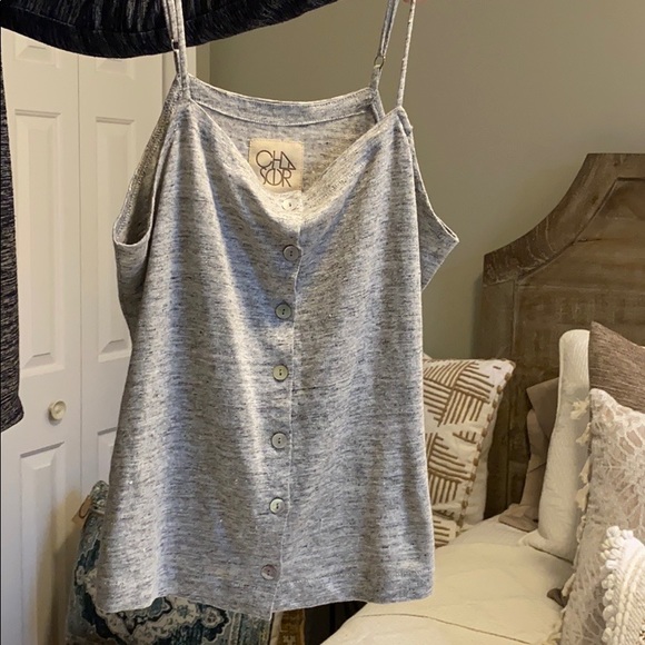 Chaser Gray Vintage Soft Linen Top Small - Picture 7 of 12